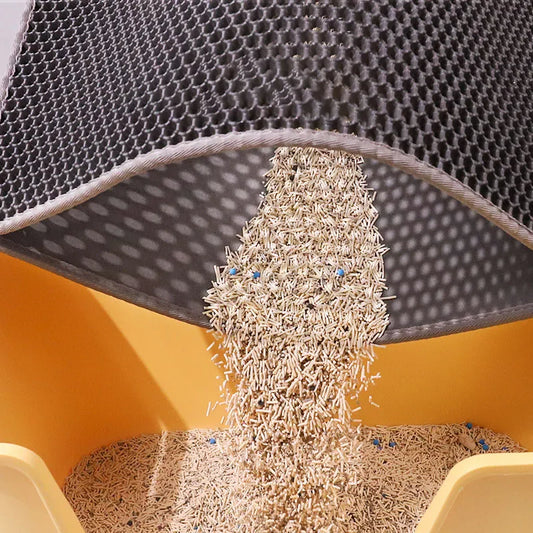 Double-layer waterproof cat litter mat – traps litter and moisture, easy to clean and available in multiple sizes