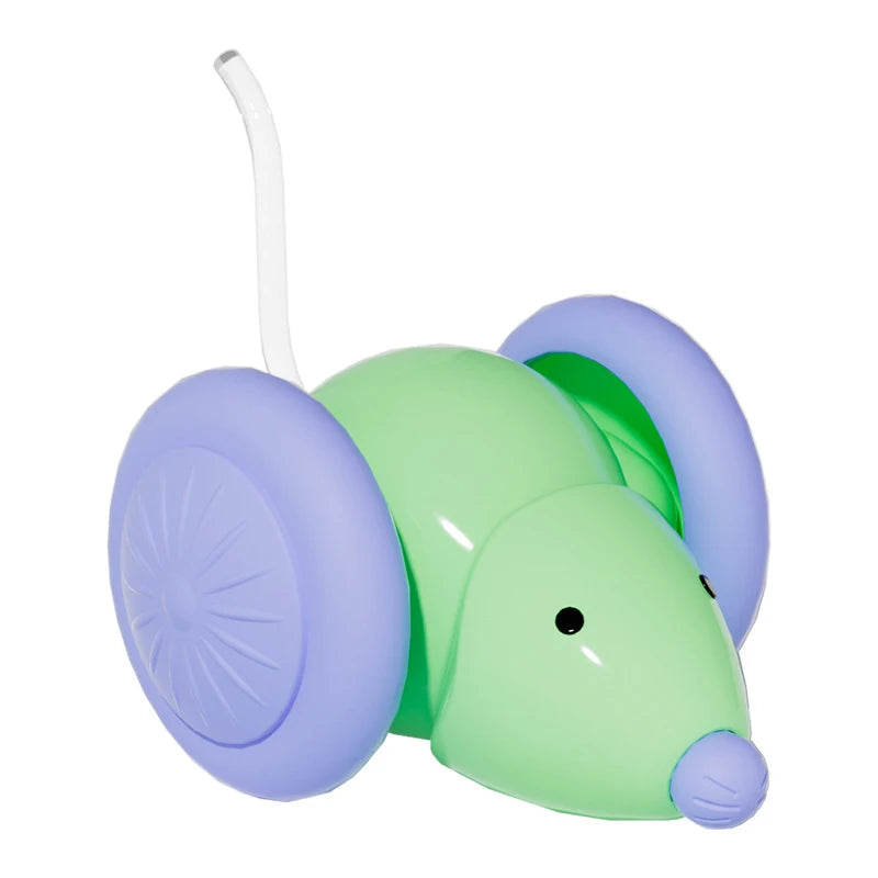 Electric interactive cat toy – rechargeable smart mouse toy, available in green and white