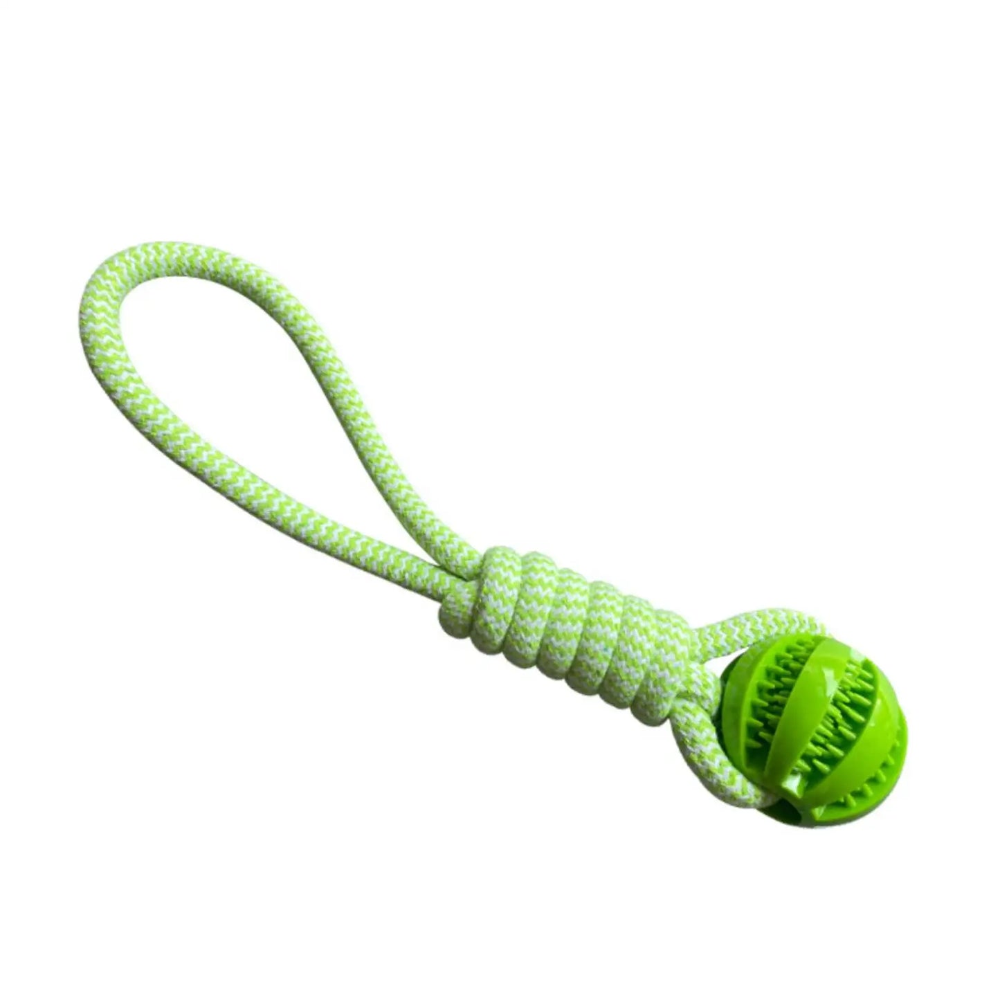 Interactive dog toy ball – durable rubber rope toy for chewing and fetching