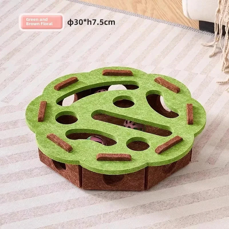 Felt puzzle cat toy – interactive hide-and-seek toy with balls, stimulates cats mentally and physically