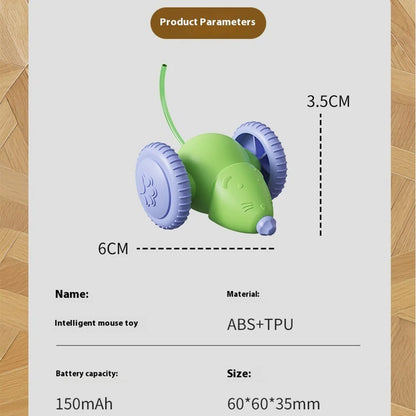 Electric interactive cat toy – rechargeable smart mouse toy, available in green and white