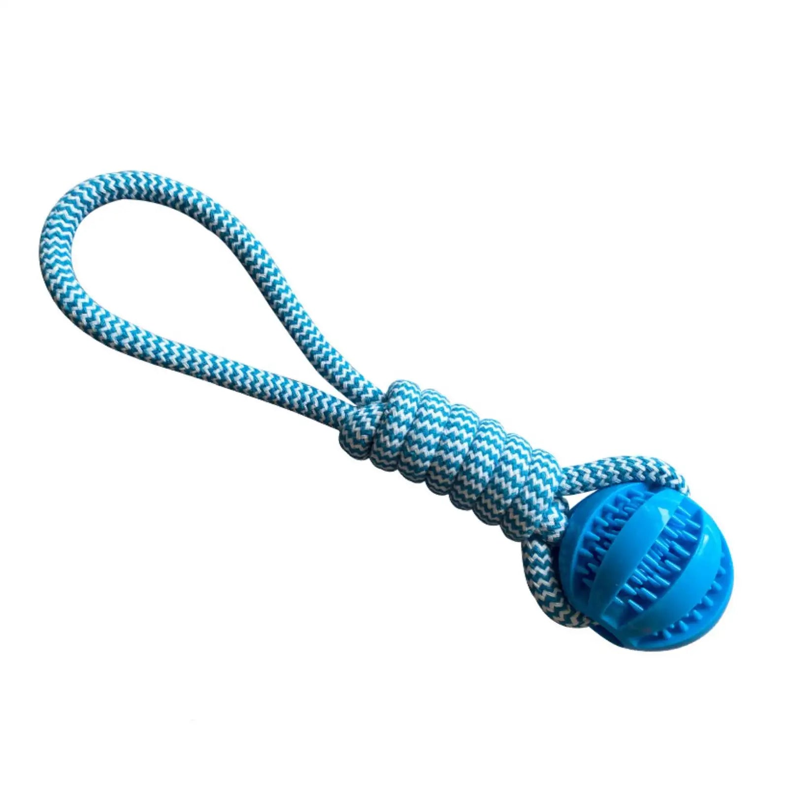 Interactive dog toy ball – durable rubber rope toy for chewing and fetching