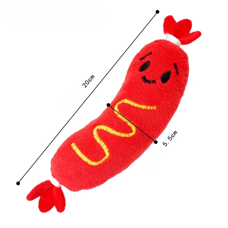Pipende Pølse Plysjeleke for Hund