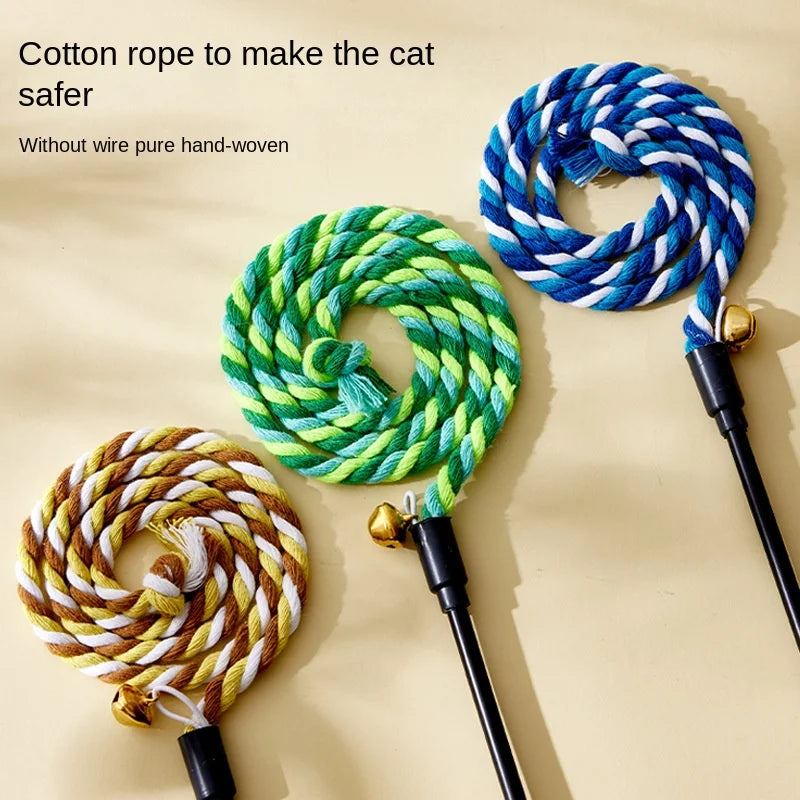 Interactive feather cat toy with bell and ribbon – soft PP cotton, available in packs of 1 to 3