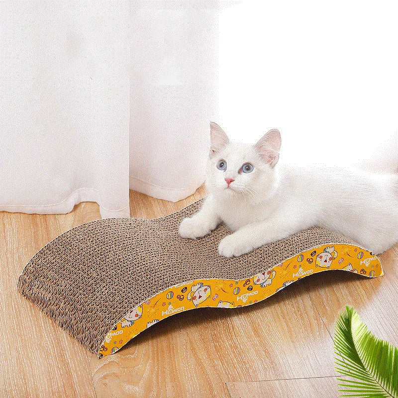 Cat scratching board with corrugated cardboard – durable and reversible, protects furniture from scratching