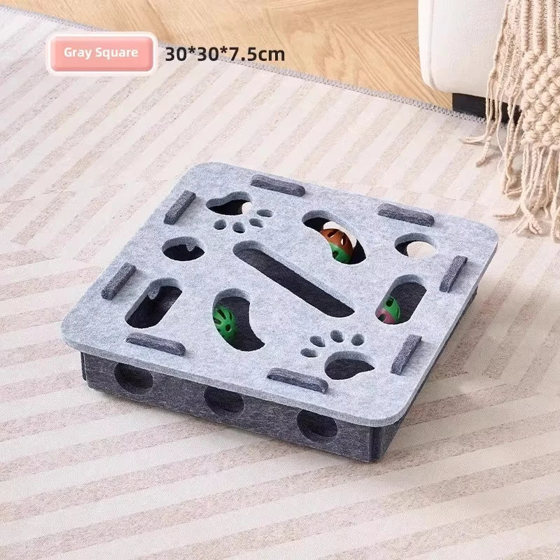 Felt puzzle cat toy – interactive hide-and-seek toy with balls, stimulates cats mentally and physically