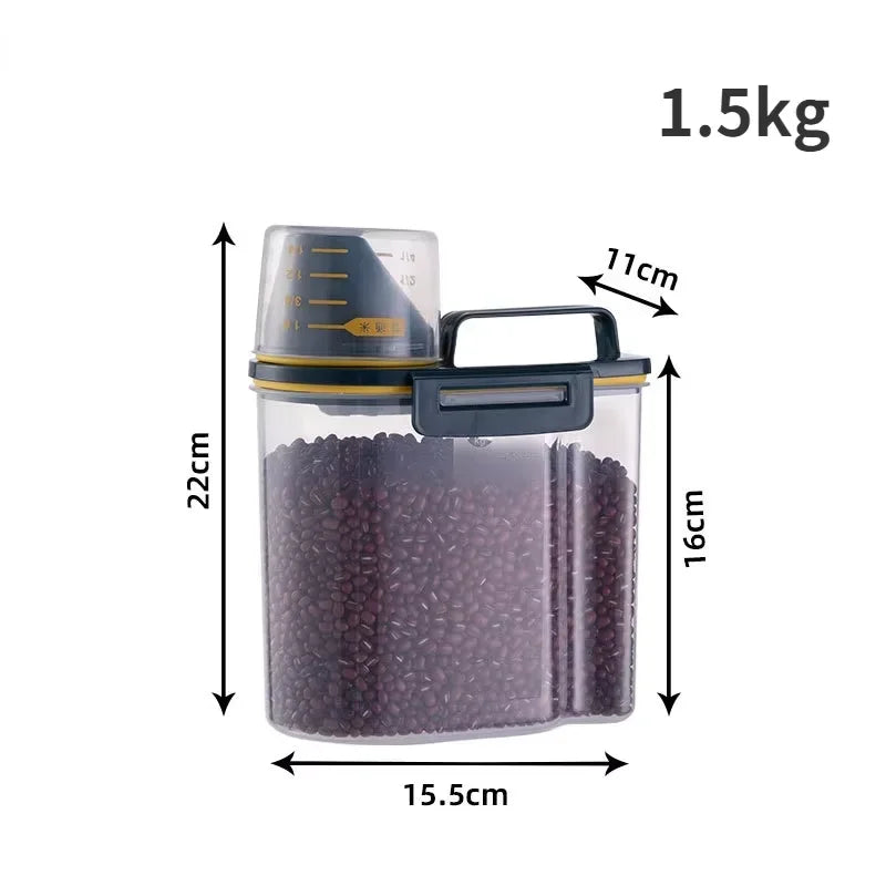 Pet food storage container for dogs and cats – airtight plastic, available in white and blue