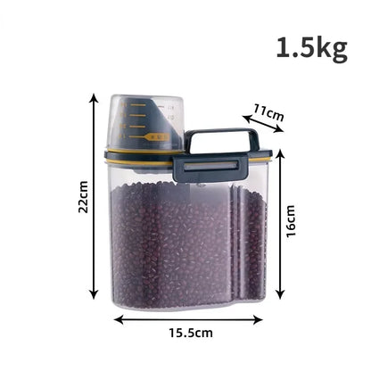 Pet food storage container for dogs and cats – airtight plastic, available in white and blue