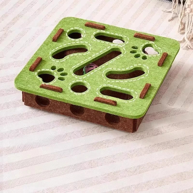 Felt puzzle cat toy – interactive hide-and-seek toy with balls, stimulates cats mentally and physically