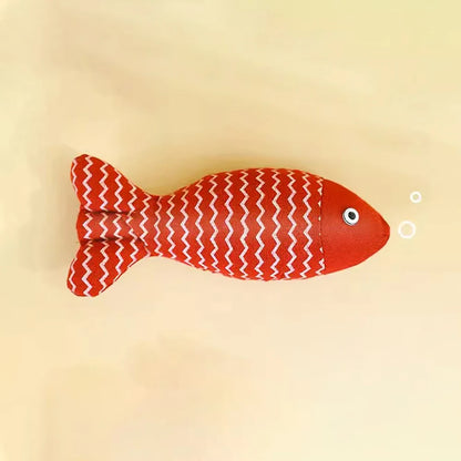 Catnip fish toy for cats – natural raffia material, available in 4 colors