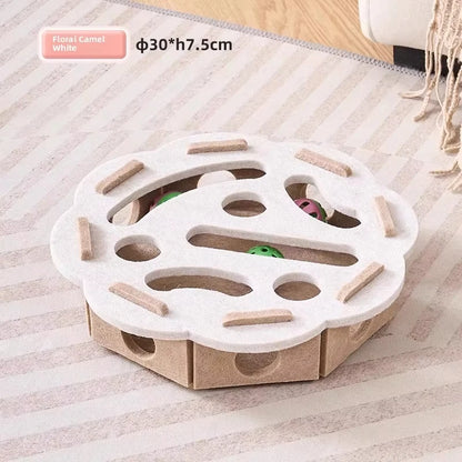 Felt puzzle cat toy – interactive hide-and-seek toy with balls, stimulates cats mentally and physically