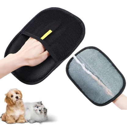 Double-sided pet grooming and hair removal gloves for cats and dogs – gentle massage with effective deshedding