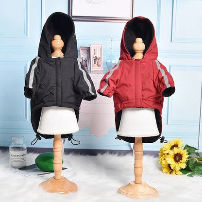 Waterproof winter pet coat for dogs – warm fleece lining, available in multiple sizes and colors