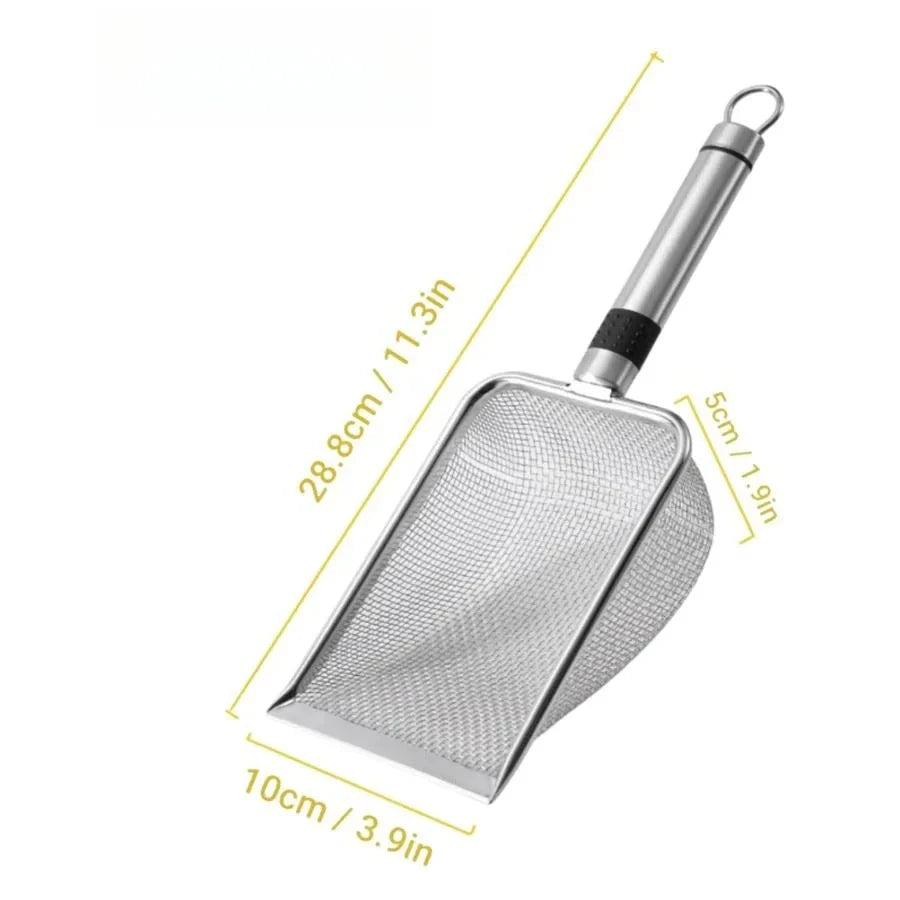 Stainless steel cat litter scoop – durable and rust-resistant, with long ergonomic handle