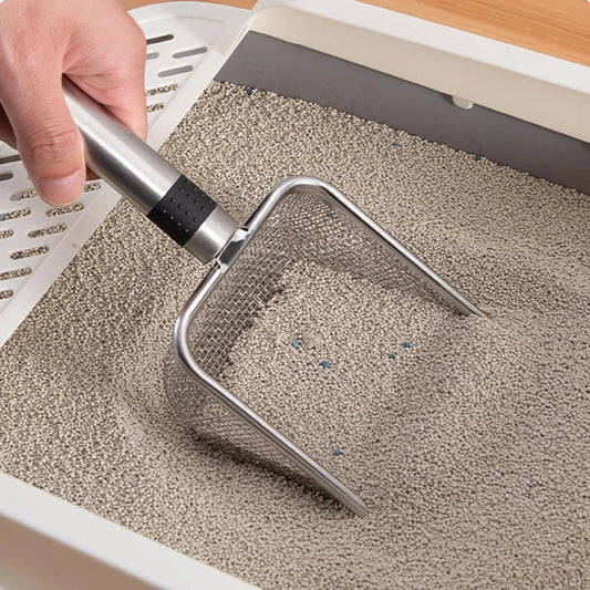 Stainless steel cat litter scoop – durable and rust-resistant, with long ergonomic handle