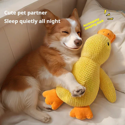 Plush duck dog toy – squeaky and bite-resistant, available in small, medium and large