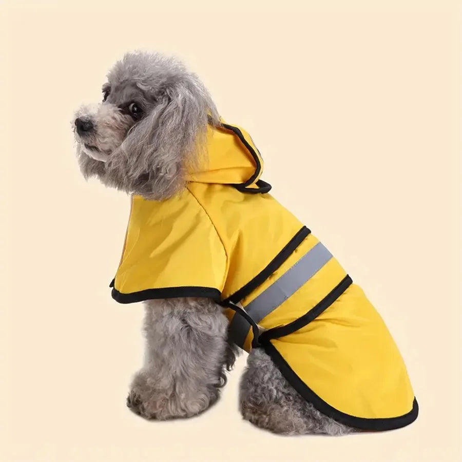 Waterproof dog raincoat – lightweight polyester, keeps dogs dry in rain
