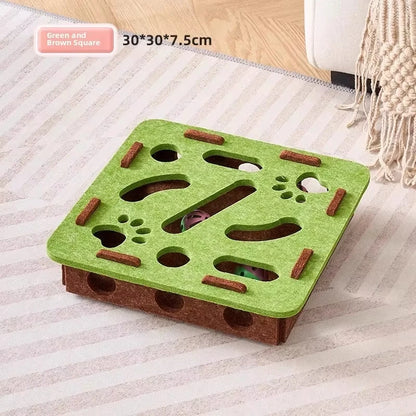Felt puzzle cat toy – interactive hide-and-seek toy with balls, stimulates cats mentally and physically