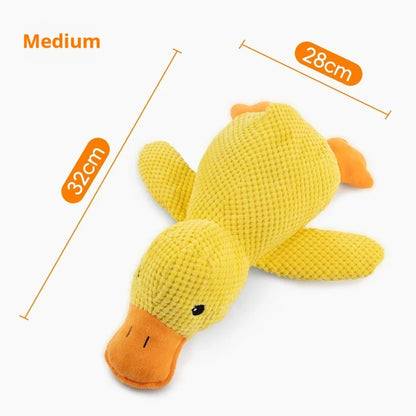 Plush duck dog toy – squeaky and bite-resistant, available in small, medium and large
