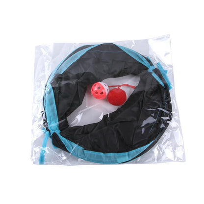 Foldable cat tunnel – collapsible play tunnel for cats with crinkle sound and peek-a-boo hole