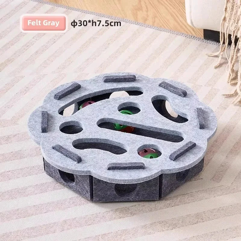 Felt puzzle cat toy – interactive hide-and-seek toy with balls, stimulates cats mentally and physically