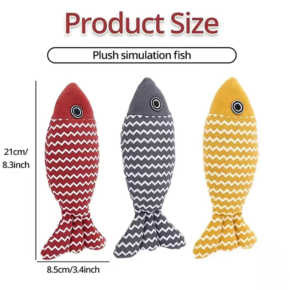 Catnip fish toy for cats – natural raffia material, available in 4 colors