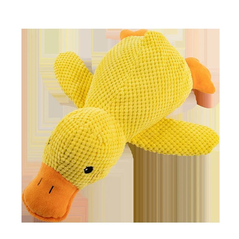 Plush duck dog toy – squeaky and bite-resistant, available in small, medium and large