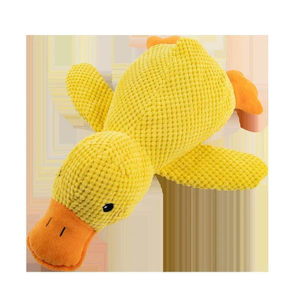 Plush duck dog toy – squeaky and bite-resistant, available in small, medium and large