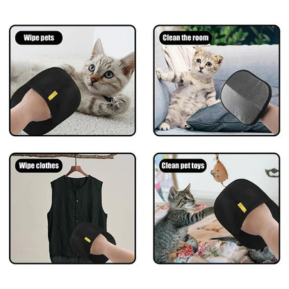 Double-sided pet grooming and hair removal gloves for cats and dogs – gentle massage with effective deshedding