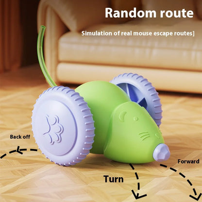Electric interactive cat toy – rechargeable smart mouse toy, available in green and white