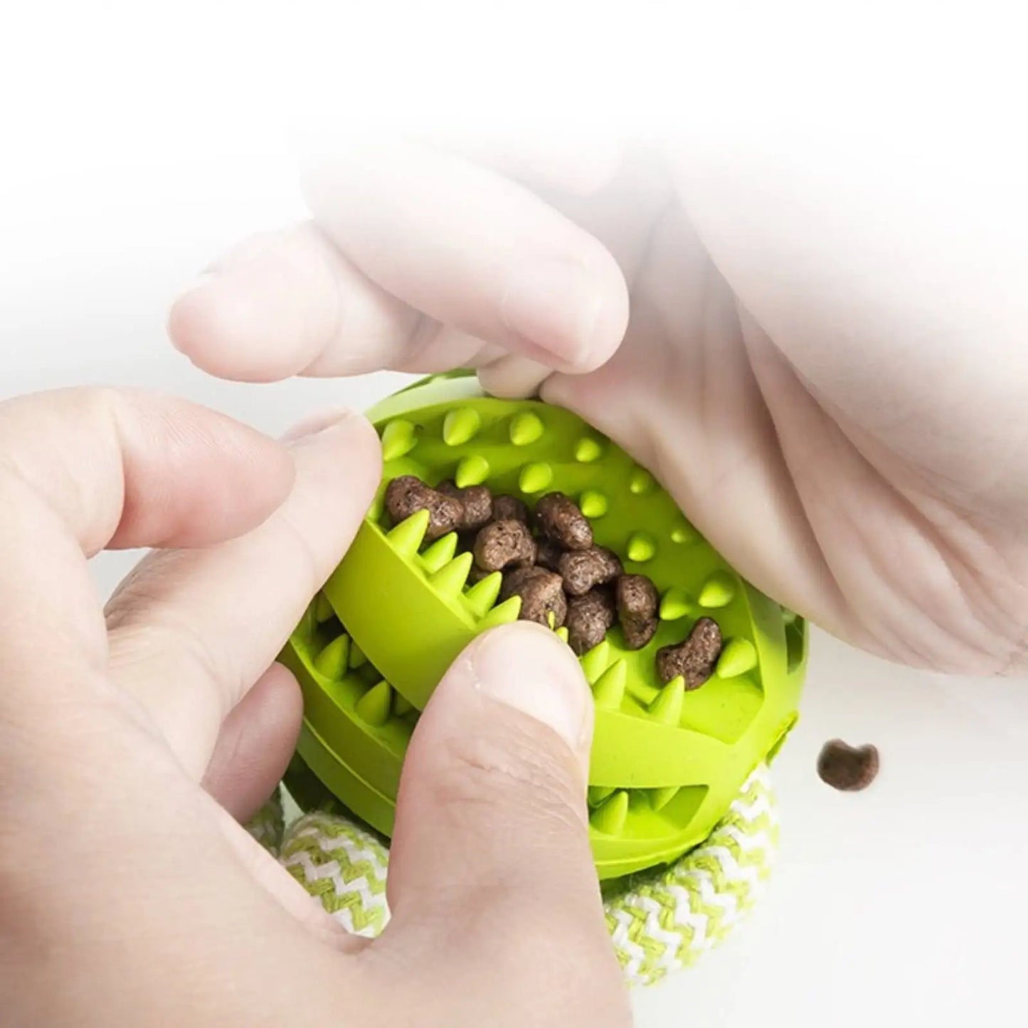 Interactive dog toy ball – durable rubber rope toy for chewing and fetching