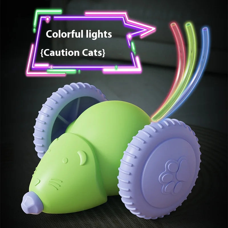 Electric interactive cat toy – rechargeable smart mouse toy, available in green and white