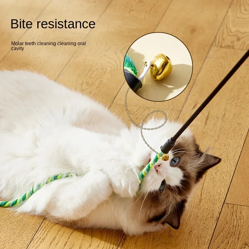 Interactive feather cat toy with bell and ribbon – soft PP cotton, available in packs of 1 to 3