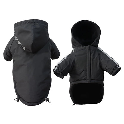 Waterproof winter pet coat for dogs – warm fleece lining, available in multiple sizes and colors
