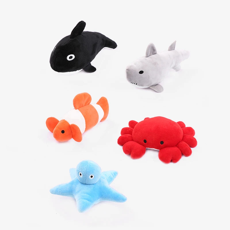Ocean catnip plush toy for cats – bite-resistant soft cloth, available in 5 colors