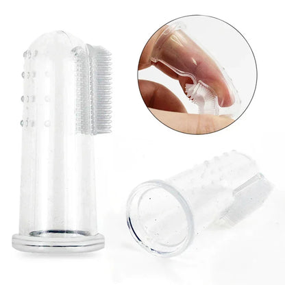 Pet finger toothbrush for cats and dogs – soft silicone bristles, easy to use for dental care