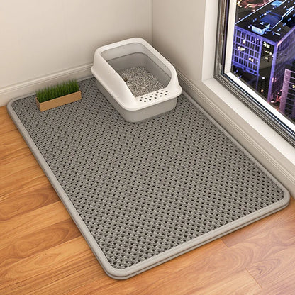 Double-layer waterproof cat litter mat – traps litter and moisture, easy to clean and available in multiple sizes