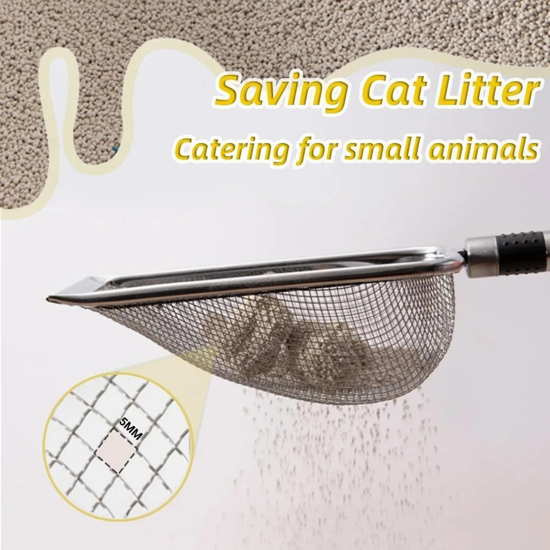 Stainless steel cat litter scoop – durable and rust-resistant, with long ergonomic handle